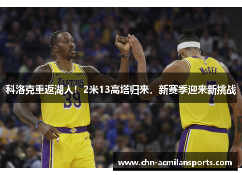 科洛克重返湖人！2米13高塔归来，新赛季迎来新挑战